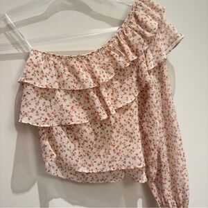Zara - Floral Off-Shoulder Ruffle Top USA S